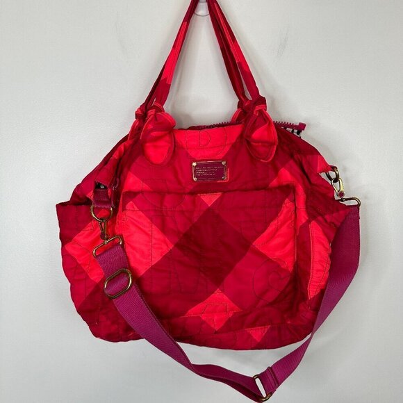 Marc By Marc Jacobs  Nylon Quilted Tote Shoulder Diaper Bag  Pink - Picture 1 of 16